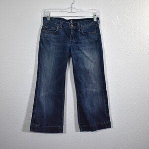 7 for all mankind Dojo Cropped‎ Jeans Size 25 Color Blue Gently Used Condition